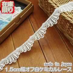 在庫処分2cm幅オフ白のケミカルレース(40m)