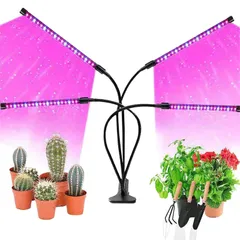 PIENSE 植物ライト 育成ライト クリップ式植物育成ライト 調光可能 調整可能 植物栽培 LEDライト USB電源 室内園芸 観葉植物 (4ヘッド) [4ヘッド]