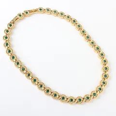 MHR0113 新品同様 NINA RICCI ニナリッチ ゴールド カラーストーン ネックレス ヴィンテージ アクセサリー