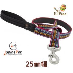 LUPINE　25mm幅　120cmリード　El paso柄　アメリカ製　大型犬・中型犬向け