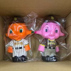 サトちゃん&サトコちゃん 貯金箱 ドジャースver. 2種セット サトちゃん サトコちゃん 2002年製 貯金箱 ドジャース ソフビ