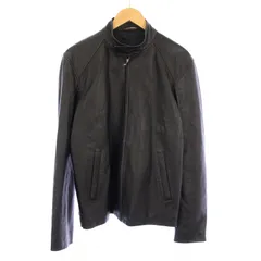 ポールスミス PAUL SMITH シングルライダースジャケット 羊革 革ジャン ラムレザー アウター ジップアップ L 黒 ブラック /BBのサムネイル