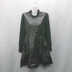 ◇ ⊂ ノーブランド 袖シアーフェイクレザーワンピース 長袖 ひざ丈 ワンピース 表記なし ブラック レディース E  【1410290071205】