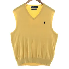 古着 ラルフローレン Ralph Lauren POLO by Ralph Lauren EXCULSIVE OF DECORATION Vネック ピマコットンニットベスト/eaa380762