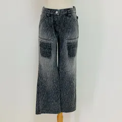 伊太利屋 イタリヤ フレアデニムパンツ ベイカーパンツ レディース サイズ9 ゼブラ柄 ツリーカモ グレー系のサムネイル