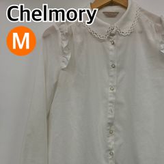 Chelmory チェルモリー トップス シャツ ブラウス 長袖  ホワイト レディース Mサイズ【CT1297】