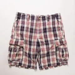 90's 00's ラルフローレン ポロジーンズ マドラスチェック コットン カーゴショーツ (36) インド綿 90年代 00年代 旧タグ オールド　アメリカ古着 USED  ビンテージ ヴィンテージ