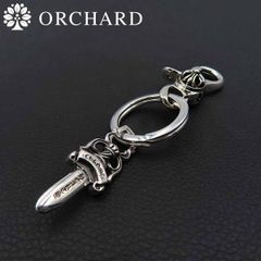 シルバー925 キーリング キーチェーン キーホルダー クロス フローラルクロス ダガー 短剣 925 Silver