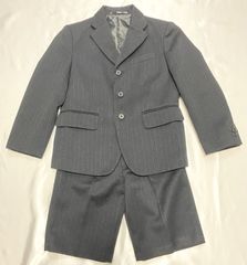 KANSAI YAMAMOTO 山本寛斎 ヤマモトカンサイ セットアップ　スーツ　男の子　120 黒　ブラック　ストライプ　ジャケット　パンツ　セレモニー　フォーマル　冠婚葬祭　発表会