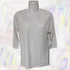 HARE　ハレ　Tシャツ　ライトグレー　メンズ　七分袖　Vネック　無地　シンプル　インナー　重ね着　リラックス　楽ちん　伸縮性有　薄手