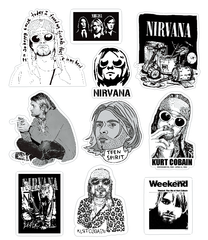 カート・コバーン Kurt Cobain ステッカー 10個 セット ニルヴァーナ NIRVANA  ロック バンド シール -2