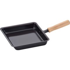 和平フレイズ 燕三条製 鉄フライパン 玉子焼き 卵焼き 18×18cm 木のハンドル IH対応 ガス 日本製 千歳 ちとせ CS-014 [18×18cm]