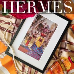 ＜1970s 広告＞ HERMES エルメス   ポスター ヴィンテージ アートポスター フレーム付き A4 インテリア モダン おしゃれ かわいい 壁掛け ポップ レトロ