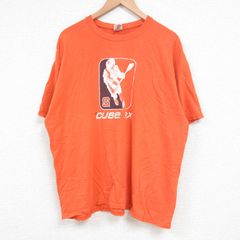 XL/古着 半袖 ビンテージ Tシャツ メンズ 00s ラクロス コットン クルーネック オレンジ 25jun06 中古