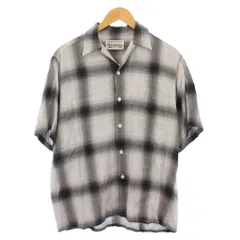 25ss ワコマリア レーヨン　オンブレチェックシャツ XL 込み WACKO MARIA/OMBRE CHECK OPEN COLLAR SHIRT（GRAY）［オンブレ