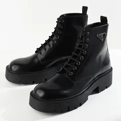 PRADA プラダ コンバットブーツ　黒　36 PRADA - プラダ ロングブーツ モノリス ポーチ付 コンバット