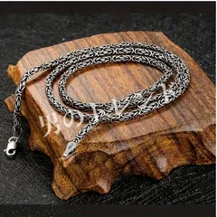 ネックレス メンズ S925スターリングシルバー ユニセックスネックレス 四角形 安全パターン 22g カップルチェーンジュエリー ペンダントなし メンズネックレス カップル お揃い おしゃれ ストリート カジュアル ジュエリー シルバー