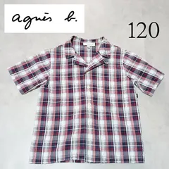 agnis b. ENFANT 半袖シャツ チェックシャツ 赤 紺 ネイビー 白 水色 10ans 120サイズ 130サイズ ポロラルフローレン ラルフローレン ミキハウス gymphlex 組曲 バーバリー RalphLauren