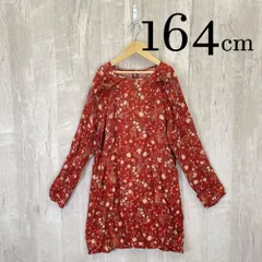 ap2316 ZARA Girls casual collection ザラガールズカジュアルコレクション KIDS キッズ ワンピース サイズ 160 13/14 164cm レッド キッズ 薄手 長袖 花柄 エスニック アジアンテイスト 春夏 13~14歳