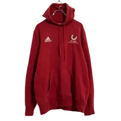 adidas ロゴスウェット パーカー M レッド アディダス プルオーバー スポーツ 古着卸 アメリカ仕入 a702-7142