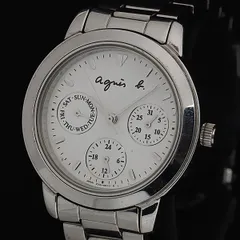⭐️アニエスべ-V33J-0010、レディース⭐️オーバーホール、ガラス交換済み⭐️ ワールドクロノグラフ⭐️agnes b.】 アニエスベー V33J-0010