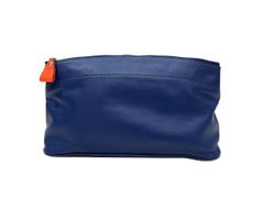 【美品】HERMES エルメス トユボユ GM スイフト ブルー×オレンジ シルバー金具 T刻印 レザーポーチ 中古 バッグイン クラッチバッグ セカンドバッグ ハンドバッグ レディース 女性用 メンズ ブランド 本革 青 レア プレゼント ギフト バック