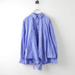 ランバンオンブルー LANVIN en Bleu 3286609 バックリボンシャツブラウス 38/ブルー 幅広シャツ イレギュラーヘム【2400014077759】のサムネイル