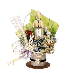 【人気商品】松鶴 K-1241 置物飾り 門松 正月飾り 山一商店