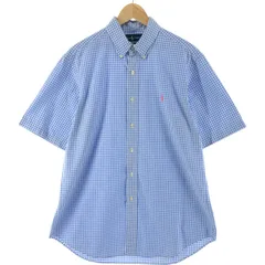 古着 ラルフローレン Ralph Lauren CLASSIC FIT ギンガムチェック 半袖 ボタンダウン チェックシャツ メンズL相当/eaa539184