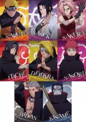[중고] 클리어 포스터 전 8종 세트 A3 클리어 포스터 [이치반 복권 NARUTO-나루토- 질풍전 연결되는 생각] F상