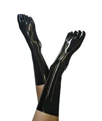 ラテックス製 ５本指 ロングソックス 靴下