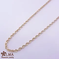 14金イエローゴールド ロープチェーン 1mm x 40cm or 45cm ハワイアンジュエリーネックレス SCYGRP4012 14Kイエローゴールドネックレス 14金イエローゴールド  人気 チャーム カップル ギフト lmaハワイ