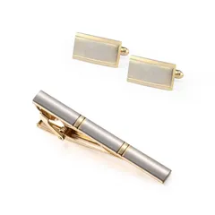 【在庫セール】高級ケース付き 結婚式等 誕生日プレゼント シンプルでいておしゃれ感 人気 メンズ カフスボタンセット 上品なネクタイピン