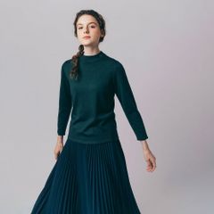ラコステ LACOSTE ウォッシャブルウールモックネックニットセーター おしゃれニット 通勤 通学 レディース WOMEN WASHABLE WOOL MOCK NECK KNIT SWEATER AF5840L-YZP GREEN