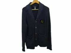 アルマーニ ジーンズ ARMANI JEANS エンブレム カーディガン ニット セーター M 紺 ネイビー 0409のサムネイル