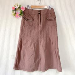 50-42 ー大特価ー 【ジャンニロジュディチェ】 GIANNI LO GIUDICE デニム ロングスカート Aライン （L） ピンクブラウン ヴィンテージ