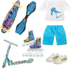 レタヤ 指スケ 指スケボー フィンガーボード ミニスケボー グッズ 服 シューズ スクーター インラインスケート(ブルー,  スタンダード)