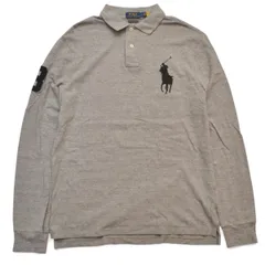 POLO RALPH LAUREN ポロラルフローレン ビッグポニーポロシャツ 長袖 現行タグ サイズLG メンズ グレー イエロータグ