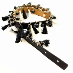 ケイトスペード KATE SPADE ベルト レザー ビジュー タッセル S 黒 ブラック /☆Gのサムネイル
