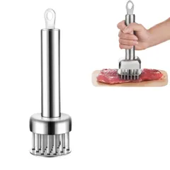 Asdays ミートテンダー 肉の筋切り器 ミートテンダライザー 肉たたきハンマー 調理器具 ミートソフター ステンレス製 (円形) [円形]のサムネイル