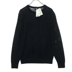 未使用 UNIQLO ユニクロ ウールブレンド 長袖 クルーネック セーター S ブラック メンズ 古着