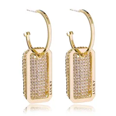 【在庫処分】ファッションピアス レディース 人気 デザインキラキラ 金属アレルギー対応 リング ピアス MOUPジルコン長方形と抜き長方形可愛いシンプル 18金earrings women イヤリング