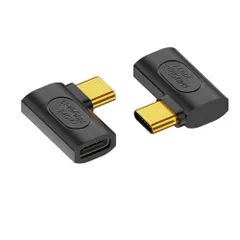 【新着商品】ProなどのType Book 3、Mac Thunderbolt スリムデザイン 8K@60Hz映像出力 240W/50V急速充電 PD 40Gbps高速転送 USB4.0延長アダプタ サイドベント Cデバイスに対応 90度直角 左右 2個セット