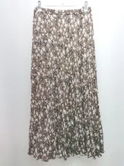 ◇ LOWRYSFARM ローリーズファーム ウエストゴム 花柄 ロング丈 フレア スカート サイズF ブラウン レディース E  【1304210003158】