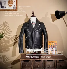 1.3mm 黒芯カウハイド UKスタイル ダブルライダース メンズ 革ジャン レザージャケット ロンジャン タンニンなめし 牛革