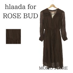 hlaada for ROSE BUD フラーダフォーローズバッド ワンピース ロング丈 ロングワンピース 長袖 袖シースルー 袖ボタン きれいめ フォーマル レディース ブラウン