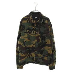 STUSSY (ステューシー) カモ柄 迷彩 ジップアップ フリースジャケット ブルゾン グリーン/カーキのサムネイル