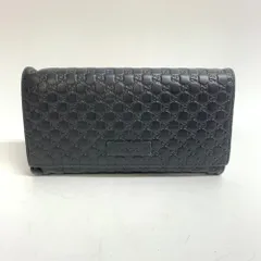 GUCCI/グッチ 449396 マイクログッチシマ 長財布 ブラック メンズ