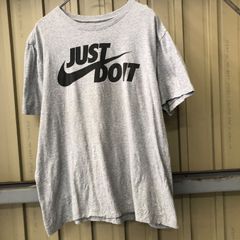 340 NIKE ロゴTシャツ ナイキ L グレー プルオーバー 夏 JUSTDOIT  古着卸 アメリカ仕入