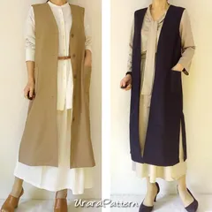 115 型紙　ロングジレ　S~5L　Urarapattern